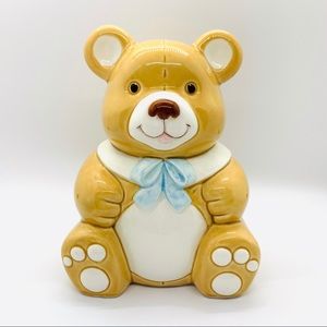 Vintage Lefton Hand Painted Bear Piggy Bank